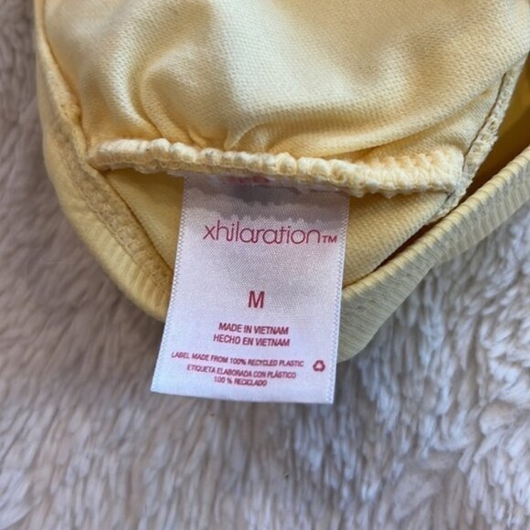 Xhiliration Yellow Strapless Style Swim Top Medium - Picture 4 of 8